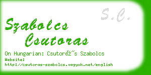 szabolcs csutoras business card